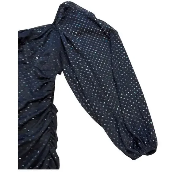 B Hardin fitted ruched silhouette Mini Cocktail Dress W/ Irredentist Polka Dots - Picture 5 of 9